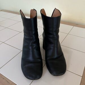 Maison Margiela Black Leather Ankle Boots